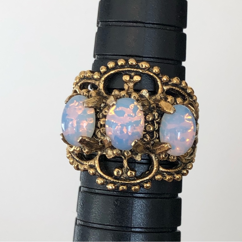 Opal 18K Gold Electroplated Ring size 4 3/4